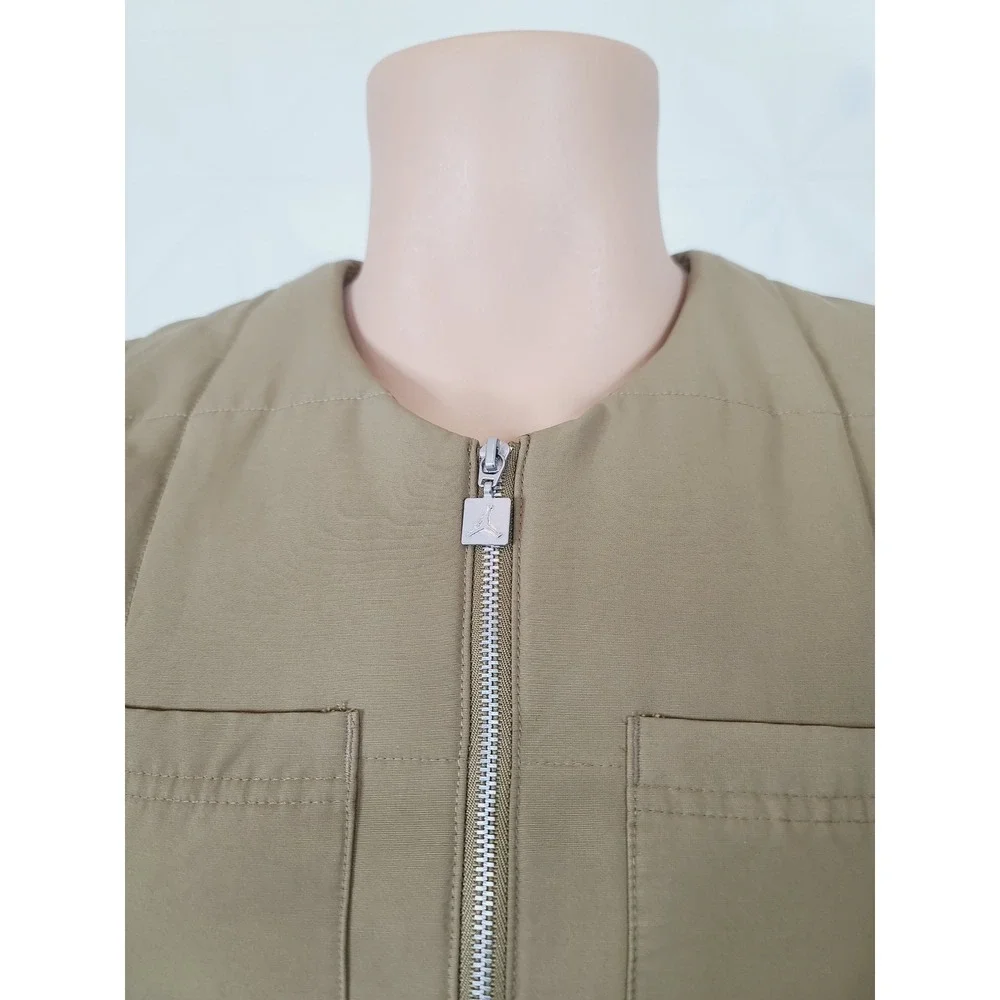 Jordan two‎ front pockets, loose fit, Zip-Up, Casual Vest Men's, Size XS Tan